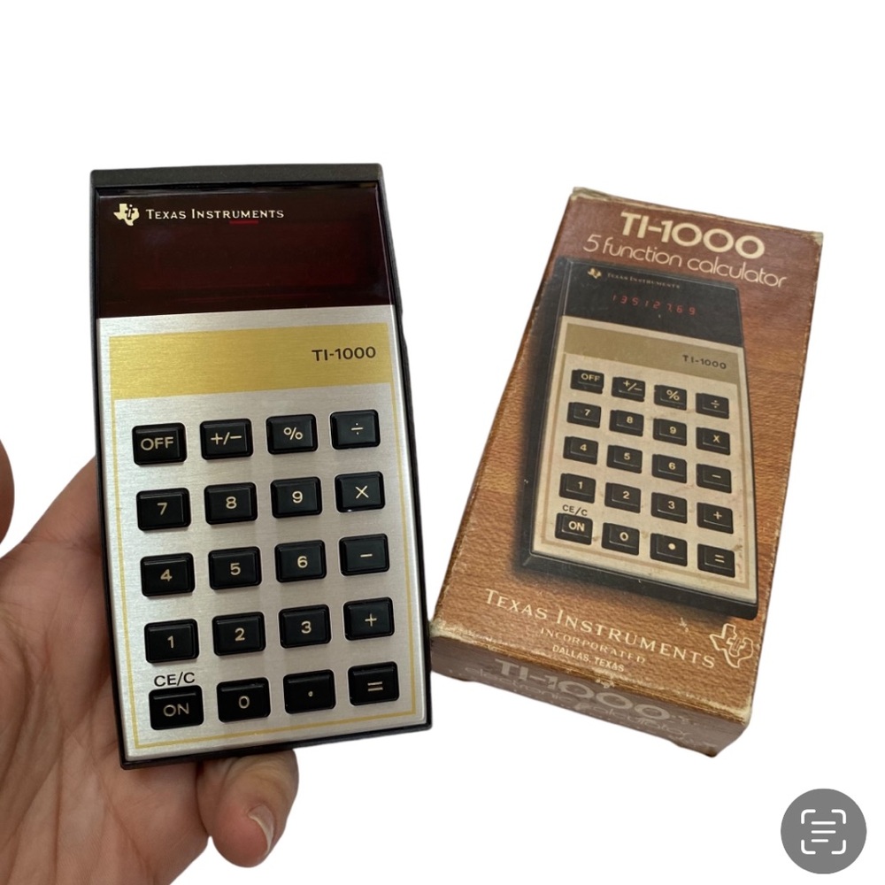 Vintage 70s Texas Instruments TI-1000 Calculator with box